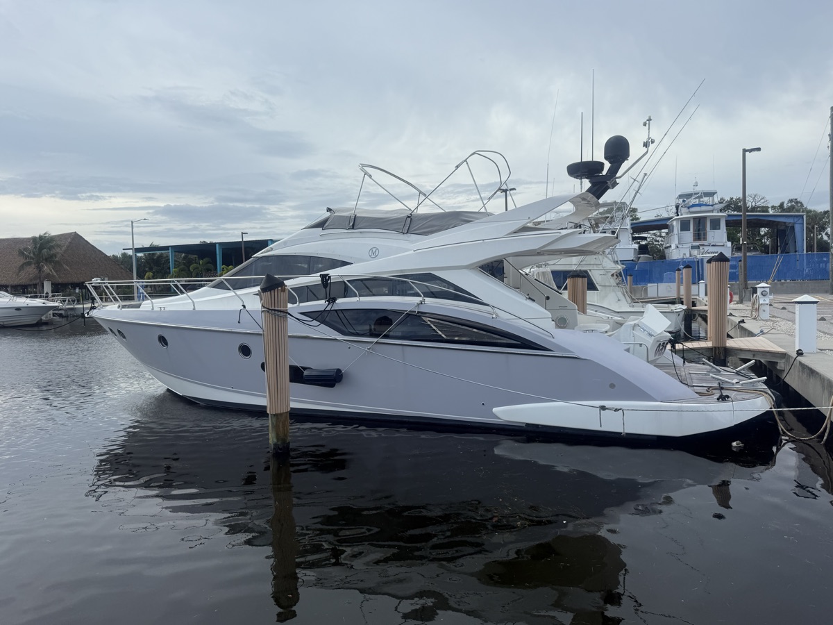 52ft Marquis Flybridge luxury yacht docked in St. Petersburg FL